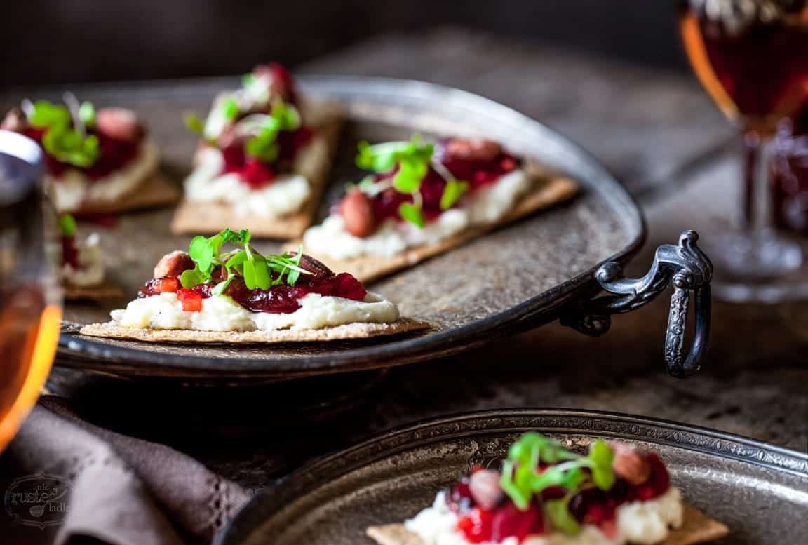 Jalapeño Cranberry Mascarpone Blue Cheese Spread Recipe | www.littlerustedladle.com