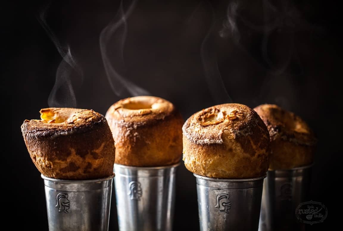 Popovers with Cranberry Buter and Sauce Recipe | www.littlerustedladle.com