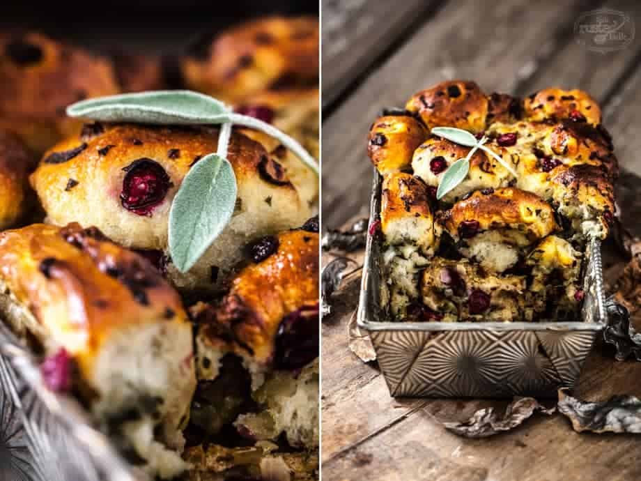 Thanksgiving Stuffing Pull Apart Bread - www.littlerustedladle.com