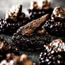 Black Rice Cakes with Ponzu Beef | Food Photography | www.littlerustedladle.com