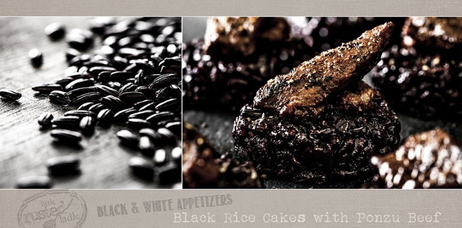 Black Rice Cakes with Ponzu Beef | Food Photography | www.littlerustedladle.com