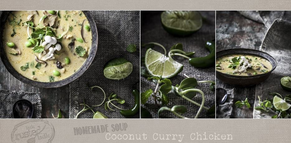 Coconut Curry Chicken Soup Recipe | www.littlerustedladle.com