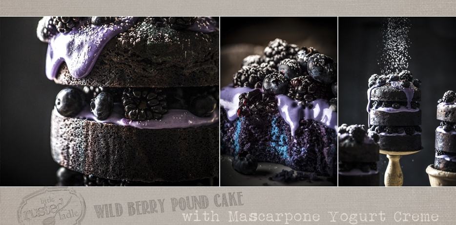 Wild Berry Pound Cake with Mascarpone Yogurt Creme Recipe | www.littlerustedladle.com