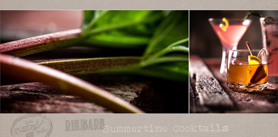 Rhubarb summer cocktail recipes | www.littlerustedladle.com #rhubarb #cocktails #foodphotography