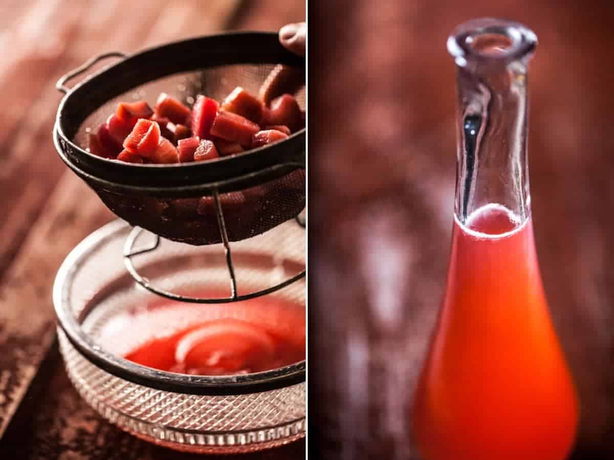 Rhubarb summer cocktail recipes | www.littlerustedladle.com #rhubarb #cocktails #foodphotography