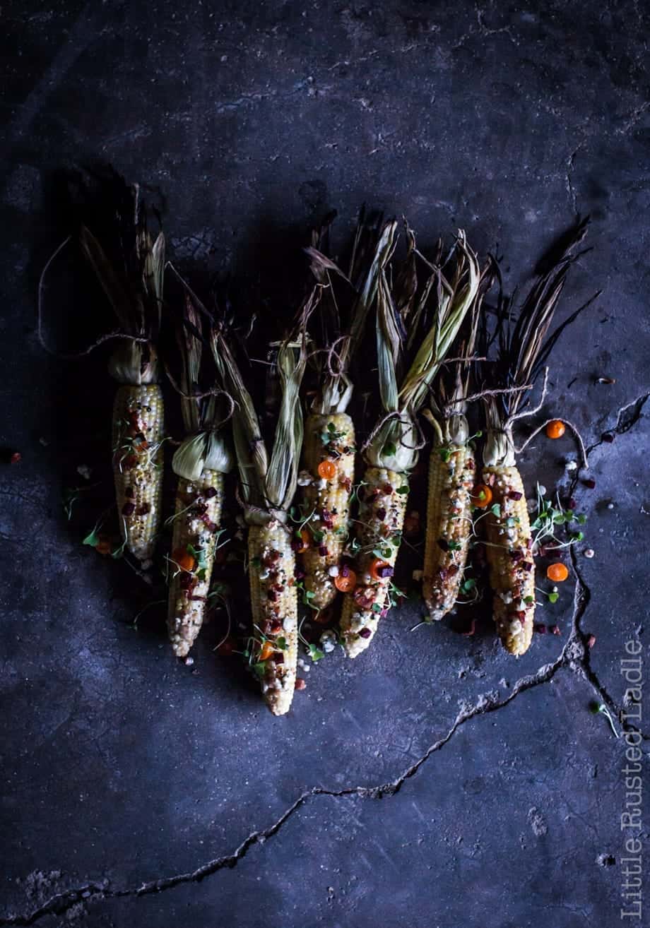 Farmers Market - Fire Roasted Corn on the Cob Recipe - www.littlerustedladle.com - Midwest food photography - Editorial #foodphotography #foodstyling #sweetcorn