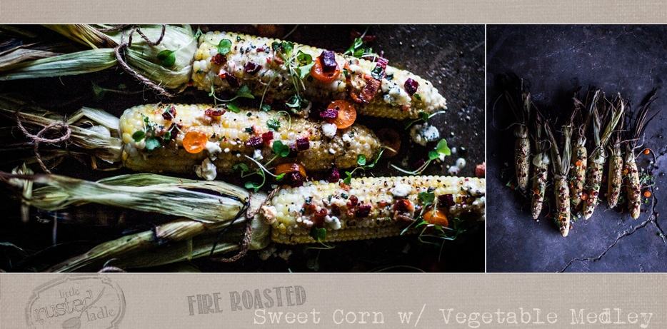 Farmers Market - Fire Roasted Corn on the Cob Recipe - www.littlerustedladle.com - Midwest food photography - Editorial #foodphotography #foodstyling #sweetcorn