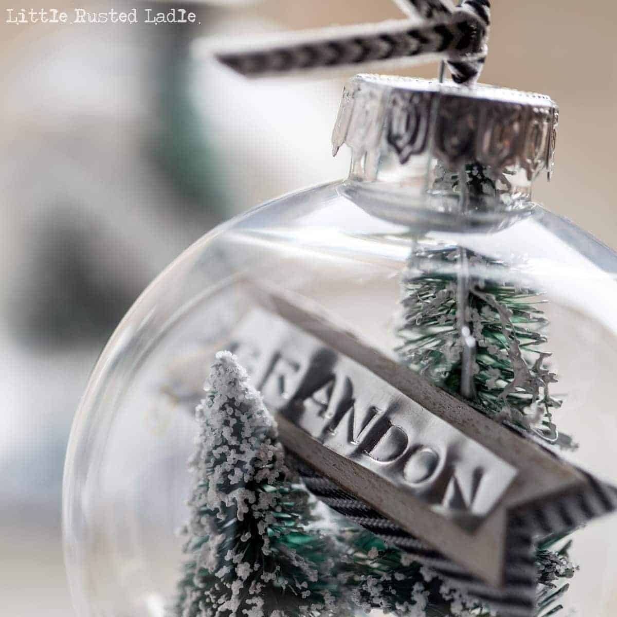 DIY Snow Globe Ornament Place Cards - Little Rusted Ladle Blog - 14 96WM