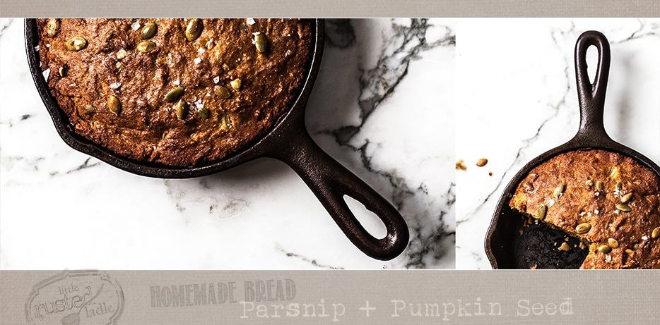 Giveaway - Mock Mill - Parsnip Pumpkin Seed Bread Recipe | Little Rusted Ladle #FoodStyling #FoodPhotography #Parsnips