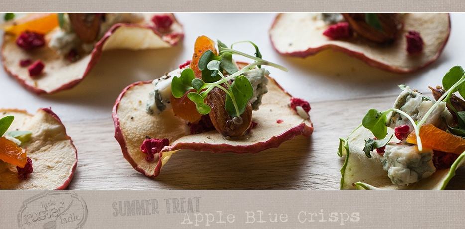 Apple Blue Crisps - Simple Summer Treat Appetizer Food Photography - Little Rusted Ladle - WebFB