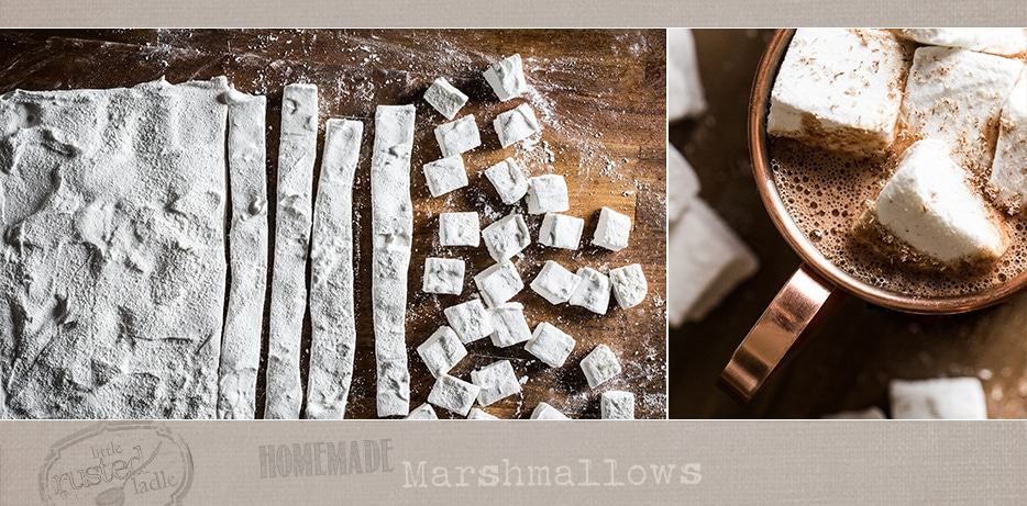 Homemade Marshmallows Recipe - Fluffy, Sweet and So Easy - Hot Cocoa - Little Rusted Ladle - #FoodPhotography