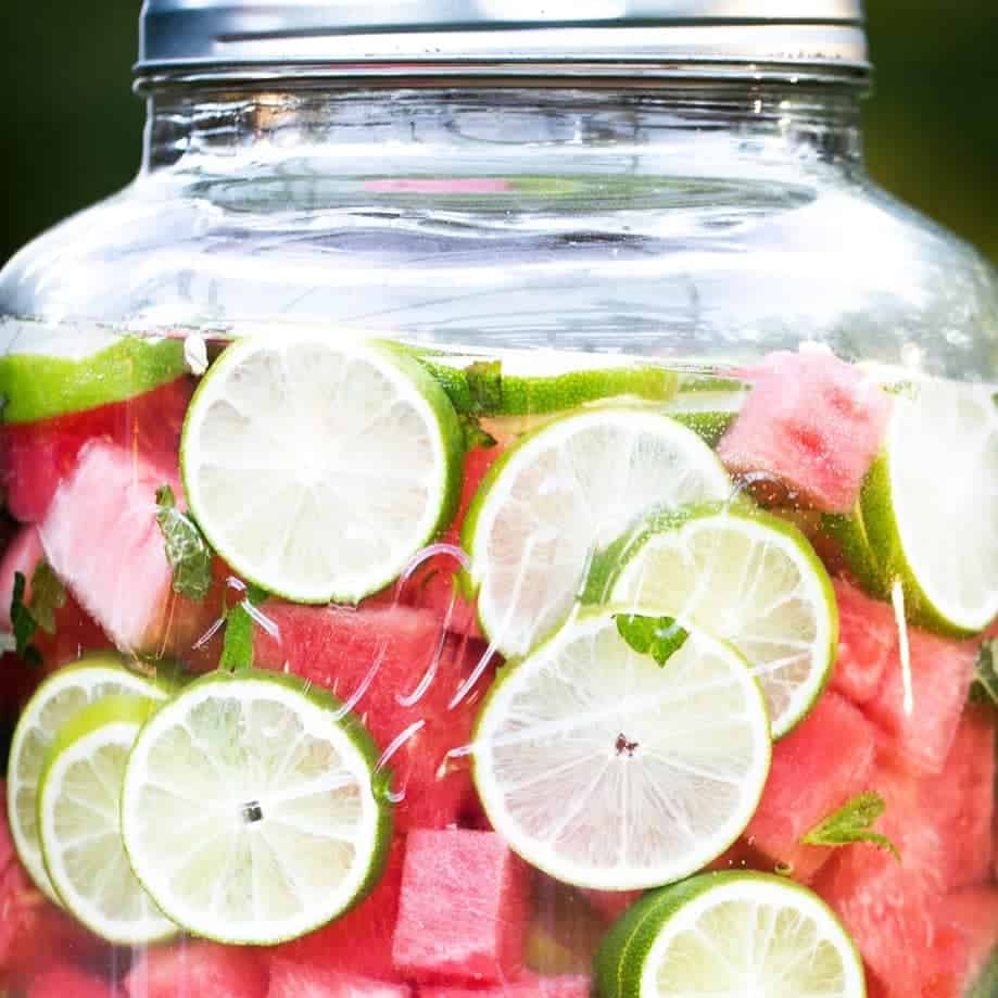 Watermelon limeade with lemon balm herbs recipe-Party Drink - kid friendly