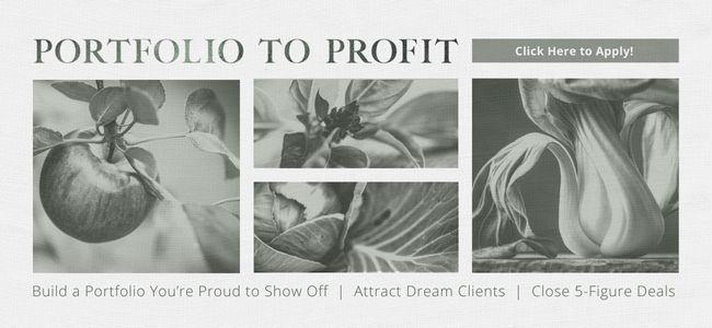 Portfolio to Profit clickable banner with produce photos