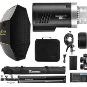 Flashpoint XPLOR 300 Pro TTL R2 Battery-Powered Monolight Softbox Kit