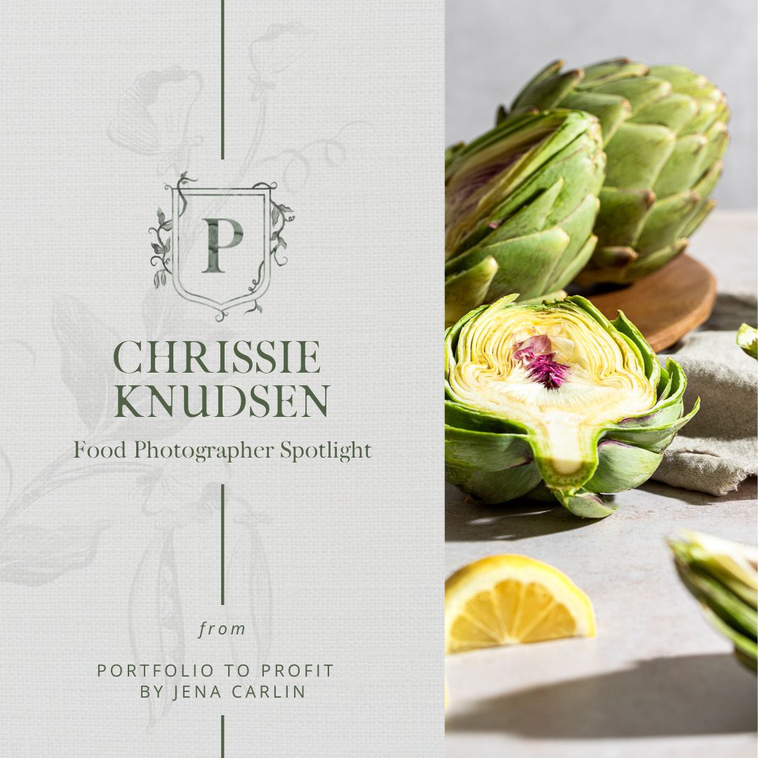 graphic for Portfolio to Profit featuring artichoke shot from Chrissie Knudsen