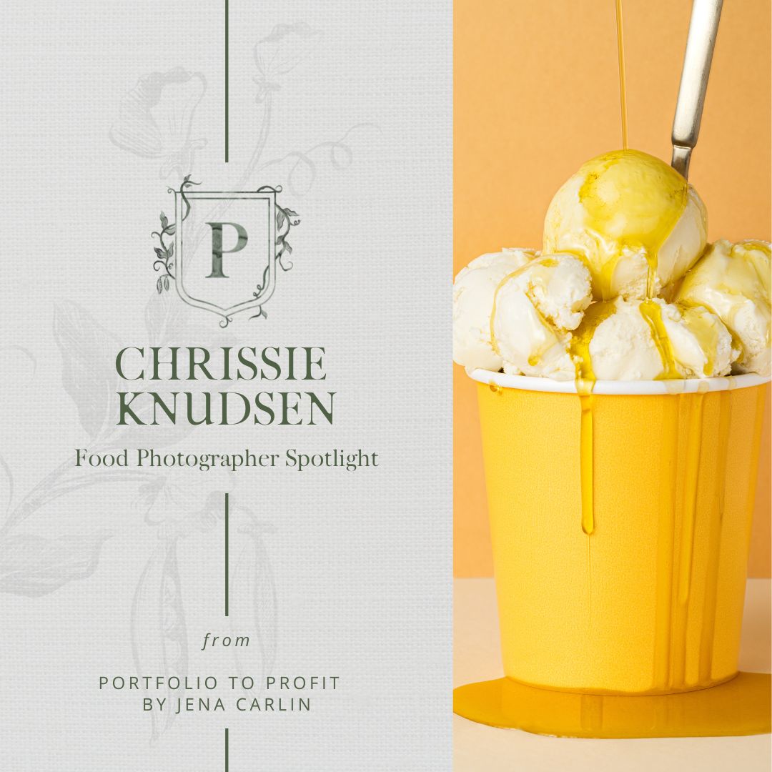 graphic for Portfolio to Profit featuring ice cream shot from Chrissie Knudsen